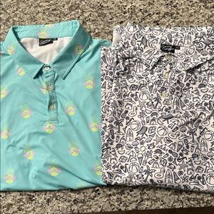 Colorful Pineapple Print Polo Shirt Set